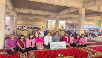 โครงการส่งเสริมศิลปวัฒนธรรม ประเพณี และภูมิปัญญาท้องถิ่น ภายใต้กิจกรรมบรรพชา-อุปสมบทภาคฤดูร้อน "ประเพณีปอยส่างลอง" วัดบ้านโป่ง